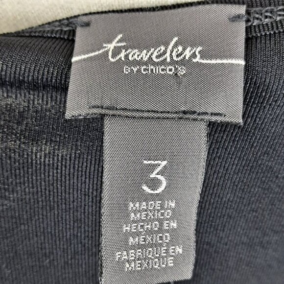 Traveler's by Chico's Size 3 (US L) Black Sleeveless Tunic Top Side Vents NWT - Picture 7 of 12